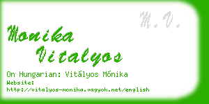 monika vitalyos business card